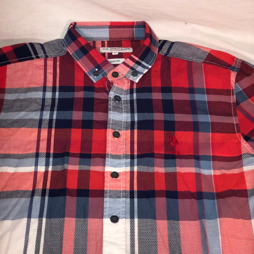 U.S Polo Assn. USPA Small Logo LS Button Up Medium - Picture 2 of 6